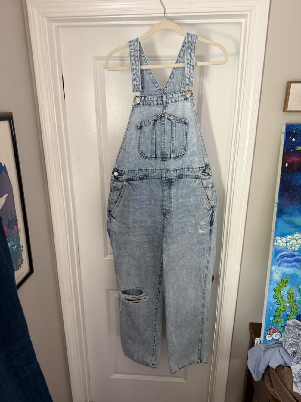 Light Wash Denim Overalls